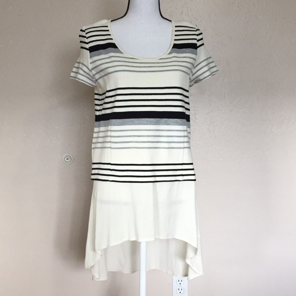 Anthropologie Deletta Cream Striped Top